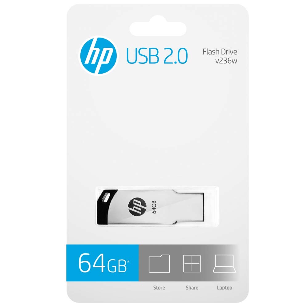 HP v236w USB 2.0 64GB Pen Drive, Metal