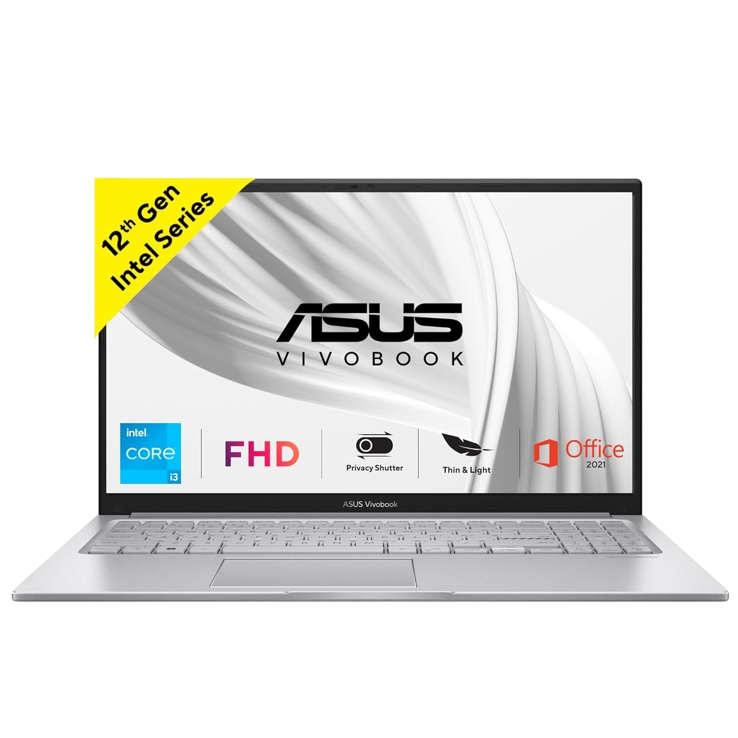 ASUS Vivobook 15,12th Gen,Intel Core i3-1215U (Intel UHD iGPU/8GB RAM/512GB SSD/FHD/14 Inch/60Hz/Chiclet Keyboard/42WHrs/Windows 11/Office 2021/Cool Silver/1.40 kg) X1504ZA-NJ322WS